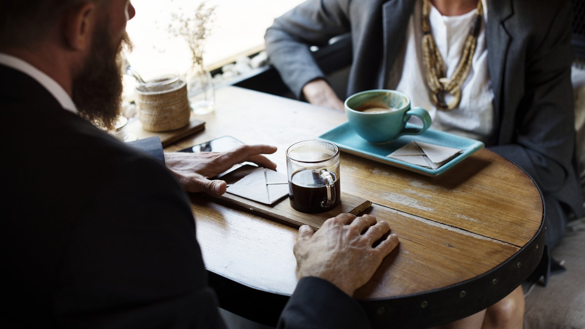 A client meeting with tasty coffee